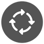 arrows in a circle icon